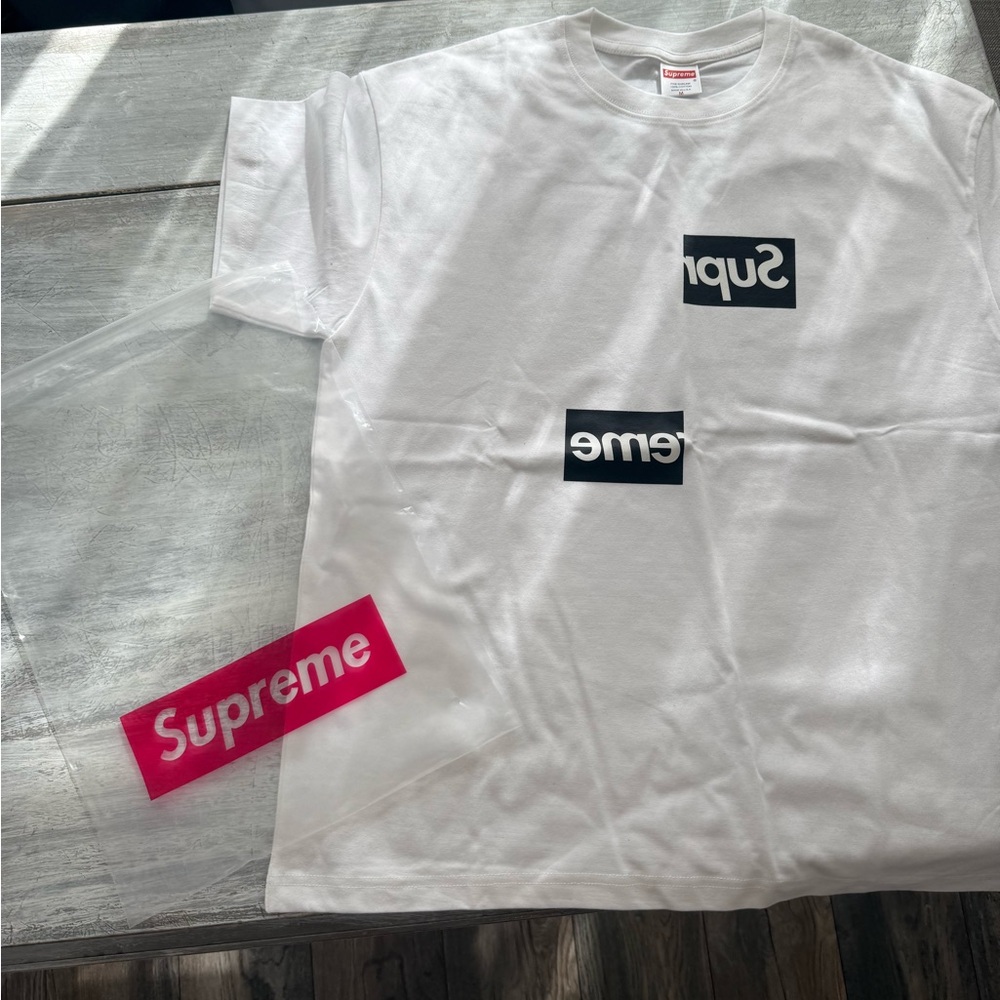 Supreme X Comme De Garcons Split Box Logo Tee